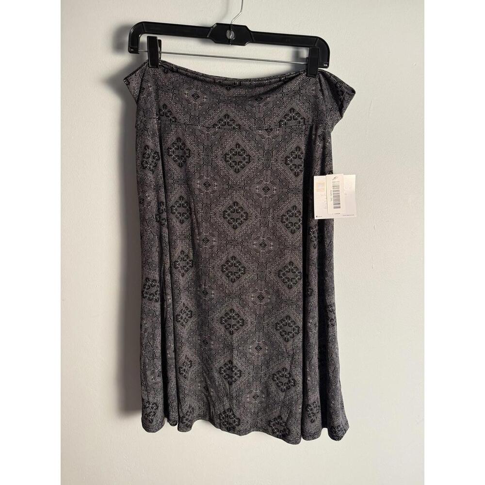 LuLaRoe Azure Skirt Cream Black Dots A-Line Yoga Waist Knee Length 2XL NWT A1